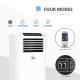  8000BTU Mobile Portable Air Conditioner with Cooling, Dehumidifier, and Ventilating with Remote Control, 2 Speed Fans, 24-Hour Timer for Bedroom, Living Room, Home Office, White