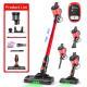 Red Cordless Lightweight Handheld Vacuum Cleaner With Anti-tangle Brush Head And Green LED Light. Multi-mode Carpet Cleaner Suitable For Hard Floors, Carpets, Pet Hair, And Cars.