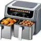 9.5 Quart Large Dual Basket Air Fryer With Double Basket, Independent Temp Control & Sync Mode, 10 Presets - Bake&Broil&Defrost&Dehydrate, Shake Reminder System, Compatible For Plug For Appliance