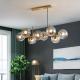 Sleek, Light-Luxury Creative Long Glass-Ball Pendant Light For Bedrooms And Dining Rooms