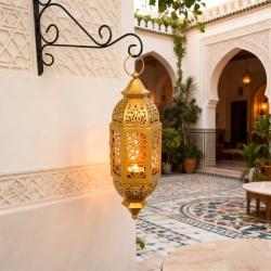 Moroccan Vintage Antique Candle Holder Hollowed Out Lantern