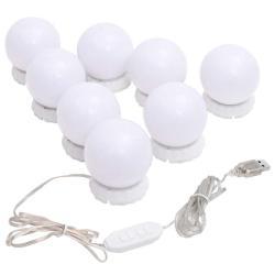   mirror light with 8 LED bulbs, warm white and cool white