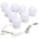  mirror light with 8 LED bulbs, warm white and cool white