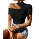 Half-high Neck One-shoulder Cropped Top