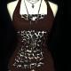 Spliced Leopard-Print Halter Camisole Bodycon Top