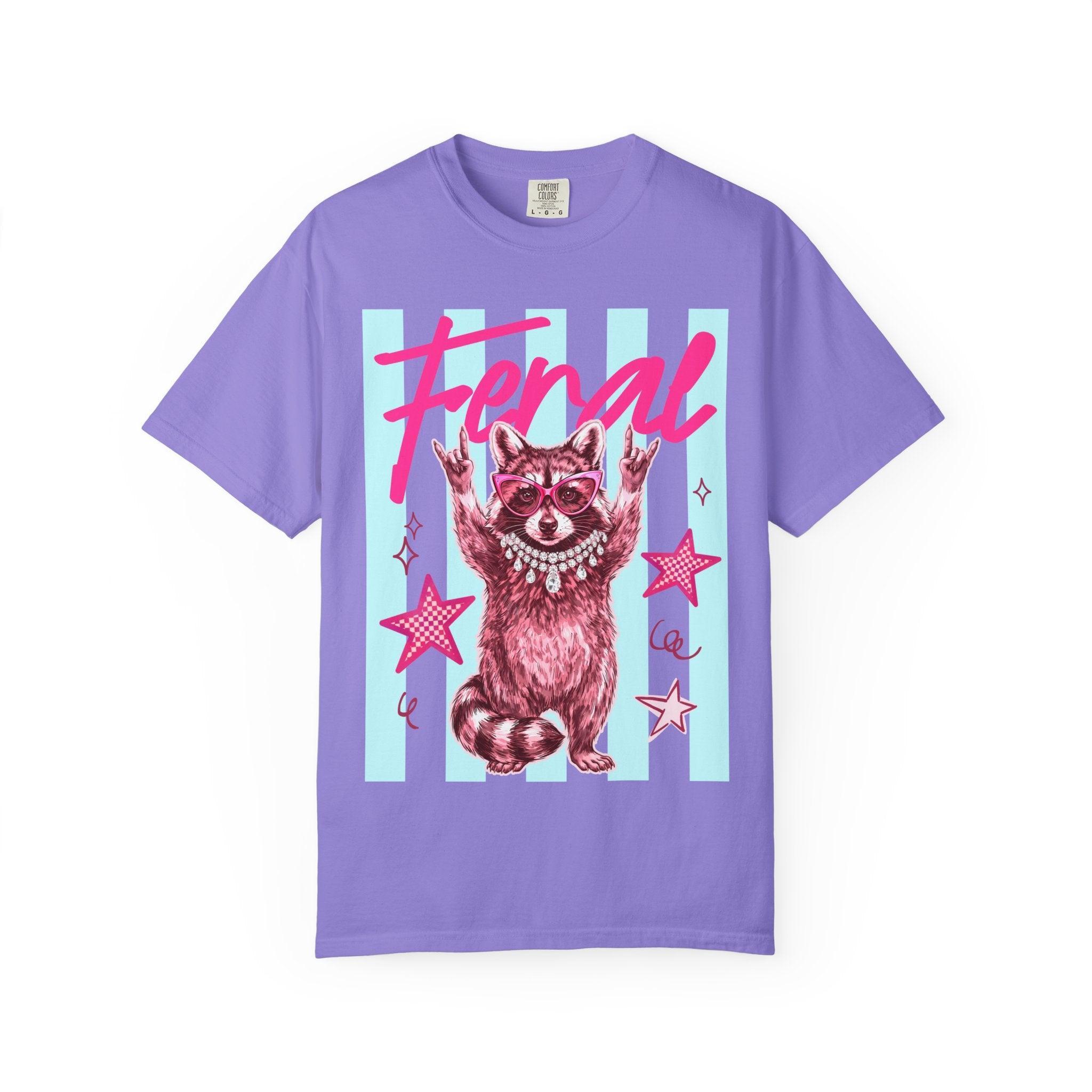 Womens Casual Loose Cartoon Print Short-Sleeve