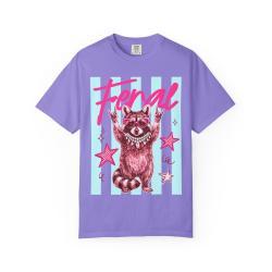 Womens Casual Loose Cartoon Print Short-Sleeve