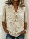 Printed Womens Fashion Floral V-neck Shirt