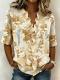 Printed Womens Fashion Floral V-neck Shirt