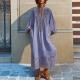 Casual V-neck Bohemian-style Printed Maxi Dress