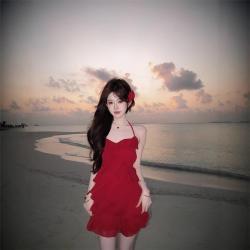 Womens FashionableSexy Figure-flattering Strap Dress