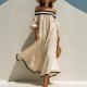 Elegant Resort-style Off-shoulder Cotton-linen Maxi Dress For Women