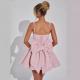 Strapless Sequined Mini Evening Dress With A Bow
