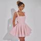 Strapless Sequined Mini Evening Dress With A Bow