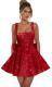 Strapless Sequined Mini Evening Dress With A Bow