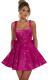 Strapless Sequined Mini Evening Dress With A Bow