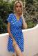 Womens Summer Polka-Dot V-Neck Short-Sleeve Dress