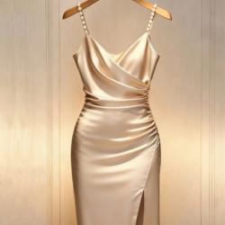 Womens Summer Solid-Color Cross-Strap Dress