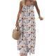 Leopard-print Strap Backless Loose-fitting Maxi Dress