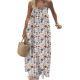Leopard-print Strap Backless Loose-fitting Maxi Dress