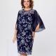 Womens Elegant Round-neck Printed Dress