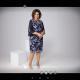 Womens Elegant Round-neck Printed Dress