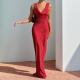 Cross-cut Backless Halter-neck Waist-cinching Dress