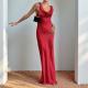 Cross-cut Backless Halter-neck Waist-cinching Dress