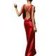 Cross-cut Backless Halter-neck Waist-cinching Dress