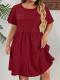 Stylish Casual Round-neck Plus-size Womens Short-sleeve Dress