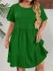 Stylish Casual Round-neck Plus-size Womens Short-sleeve Dress