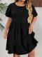 Stylish Casual Round-neck Plus-size Womens Short-sleeve Dress
