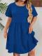 Stylish Casual Round-neck Plus-size Womens Short-sleeve Dress