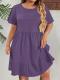 Stylish Casual Round-neck Plus-size Womens Short-sleeve Dress