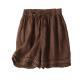 Thin Elastic-Waist Lace-up Hollowed-Out Casual Cotton-Linen Straight Pants