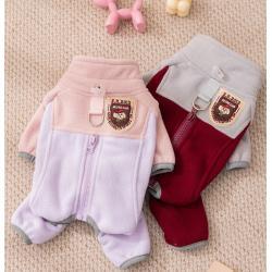 Winter Warm Fleece, Light Outdoor Color-blocking Polar Fleece, Small Dog Warm Four-legged Fleece, Pet Clothing