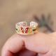 999 Fine Silver Enamel Butterfly Ring Adjustable Chinese Style Women Band
