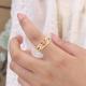 999 Fine Silver Enamel Butterfly Ring Adjustable Chinese Style Women Band