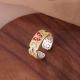 999 Fine Silver Enamel Butterfly Ring Adjustable Chinese Style Women Band