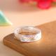 999 Fine Silver Blue Enamel Landscape Ring Engraved Heart Sutra Open Band
