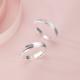 999 Fine Silver Cat Eye Brushed Ring Simple Plain Band Gift Jewelry   2pcs Set