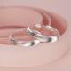 999 Fine Silver Cat Eye Brushed Ring Simple Plain Band Gift Jewelry   2pcs Set