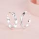999 Fine Silver Cat Eye Brushed Ring Simple Plain Band Gift Jewelry   2pcs Set