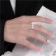 S999 Sterling Silver Bow Ring Sparkling Micro Pave Zircon Finger Band