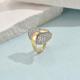 Two-tone Plated Diamond Water Drop Ring Retro Personality Copper Finger Ring