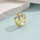Two-tone Plated Diamond Water Drop Ring Retro Personality Copper Finger Ring