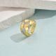 Minimalist Niche Two-tone Ring Shiny Zircon Copper Party Finger Ring