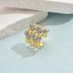 Minimalist Niche Two-tone Ring Shiny Zircon Copper Party Finger Ring