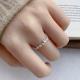 S999 Fine Silver Four-pointed Star Zircon Ring Korean Style Women Jewelry