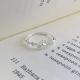 S999 Fine Silver Four-pointed Star Zircon Ring Korean Style Women Jewelry